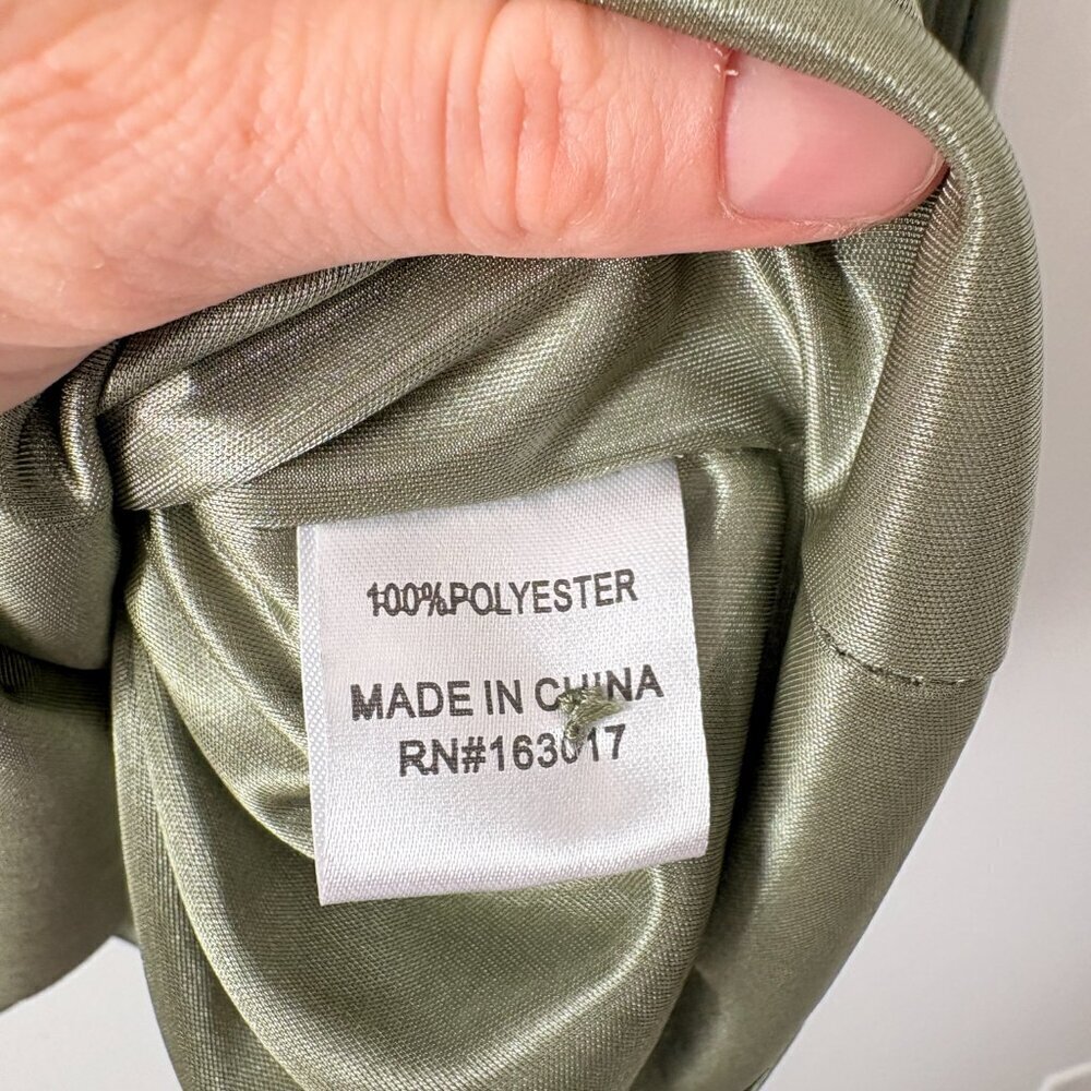 Princess Polly Cindie Wrap Pleated Mini Dress Sage Green Size 8 - Picture 6 of 6
